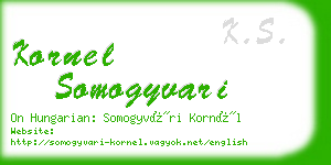 kornel somogyvari business card